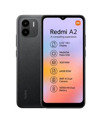 Xiaomi Redmi A2 64GB 3GB RAM Schwarz Dual SIM 4G Smartphone Android