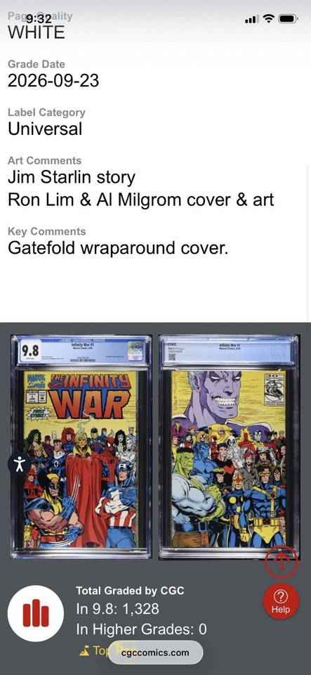 The Infinity War #1 - CGC 9.8 - Key Issue Marvel Comics 1992 | eBay
