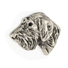 Dachshund Rauhhaar, Dackel, Teckel II  - Versilberte Hundebrosche, elegante Anst