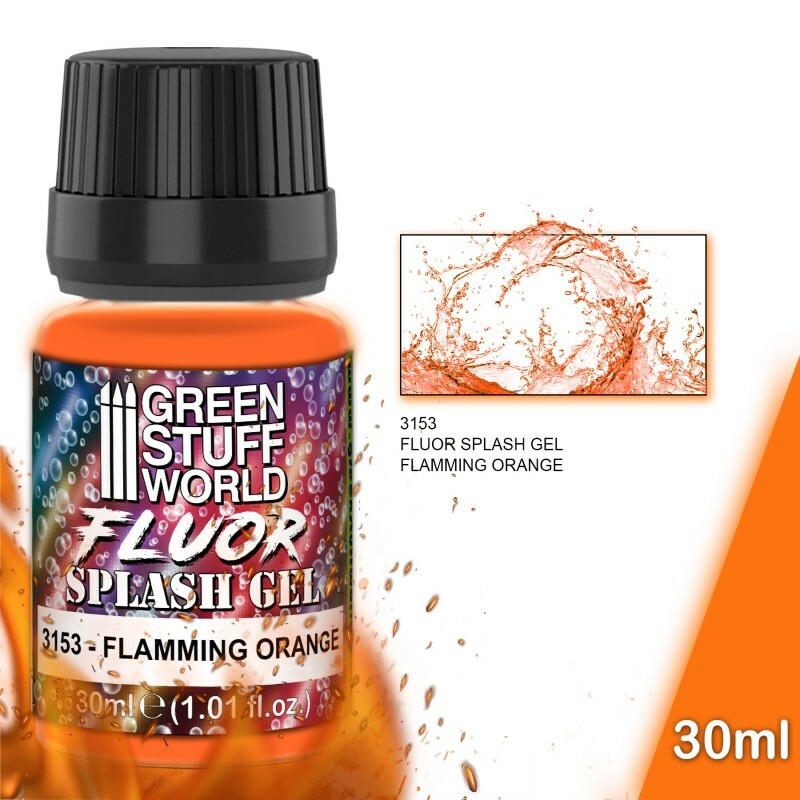 Splash Gel - Naranja Flamigero -Pintura Acrilica llamas fuego Agua en movimiento