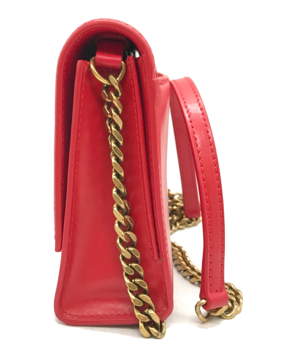 BALENCIAGA Hour Glass Leather Chain Shoulder Bag 644973 red BALENCIAGA Hour Glass Leather Chain Shoulder Bag 644973 red