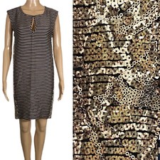 Rachel Roy Dress Party Striped With Snakeskin Sequin Side Panels Size S