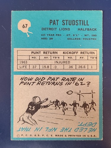 Tarjetas de fútbol americano Philadelphia 1964 completan el conjunto que elijas #1 - 98 - Imagen 133 de 195