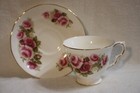 Vintage Queen Anne Red & Pink Roses Teacup & Saucer — photo 1