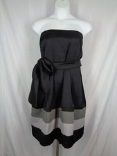 City Chic Black Satin Strapless Dress Plus Size 26 New 