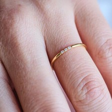 14k Gelbgold runder nat&uuml;rlicher Diamant Trio Ring f&uuml;r Weihnachtsgeschenk GDGL...