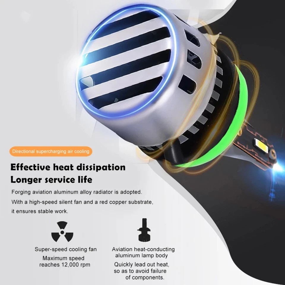 4 bombillas LED 9005 9006 haz alto/bajo para Nissan Armada 2005-2015 Foto 2 de 4