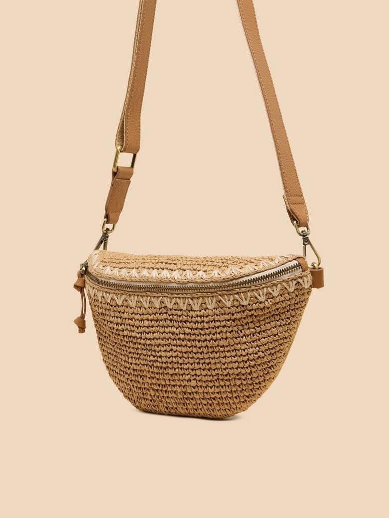 White Stuff Women's Sebby Mini Raffia Sling Bag UK