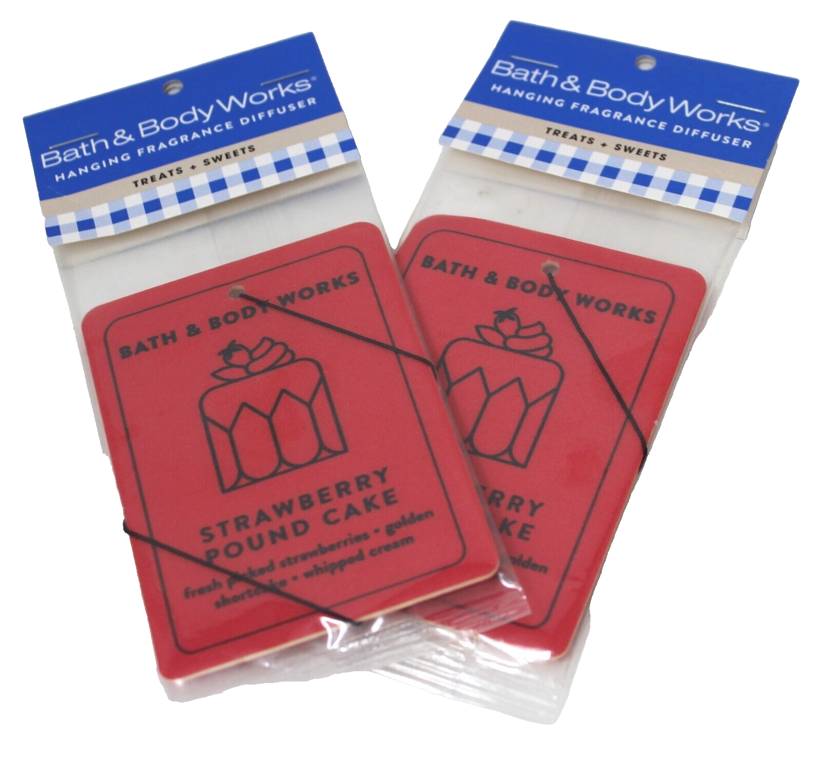 Bath & Body Works Strawberry Pound Cake Hanging Fragrance Diffuser Lot of 2