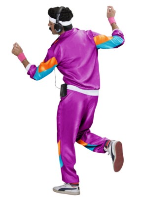 Mens 80s Costume Height Fashion Scouser Tracksuit Shell Suit Blue 1980s Party - Foto 6