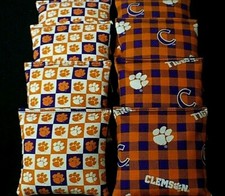 CLEMSON University Tigers CORNHOLE BEAN BAGS 8 ACA Regulation baggo