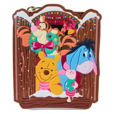 Loungefly Disney Winnie the Pooh & Friends Christmas Greetings Zip Around Wallet