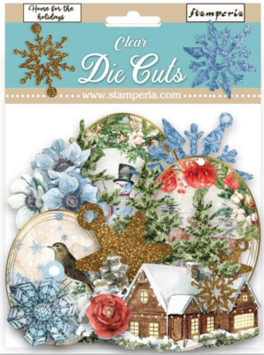 Stanzteile-Kartenaufleger-STAMPERIA-Clear cuts-Home for holidays-DFLDCP30