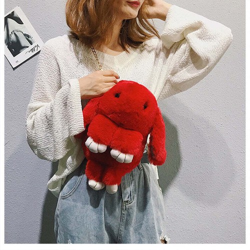 Backpack Shoulder Bags Faux Fur Plush Doll Crossbody Satchel Rabbit