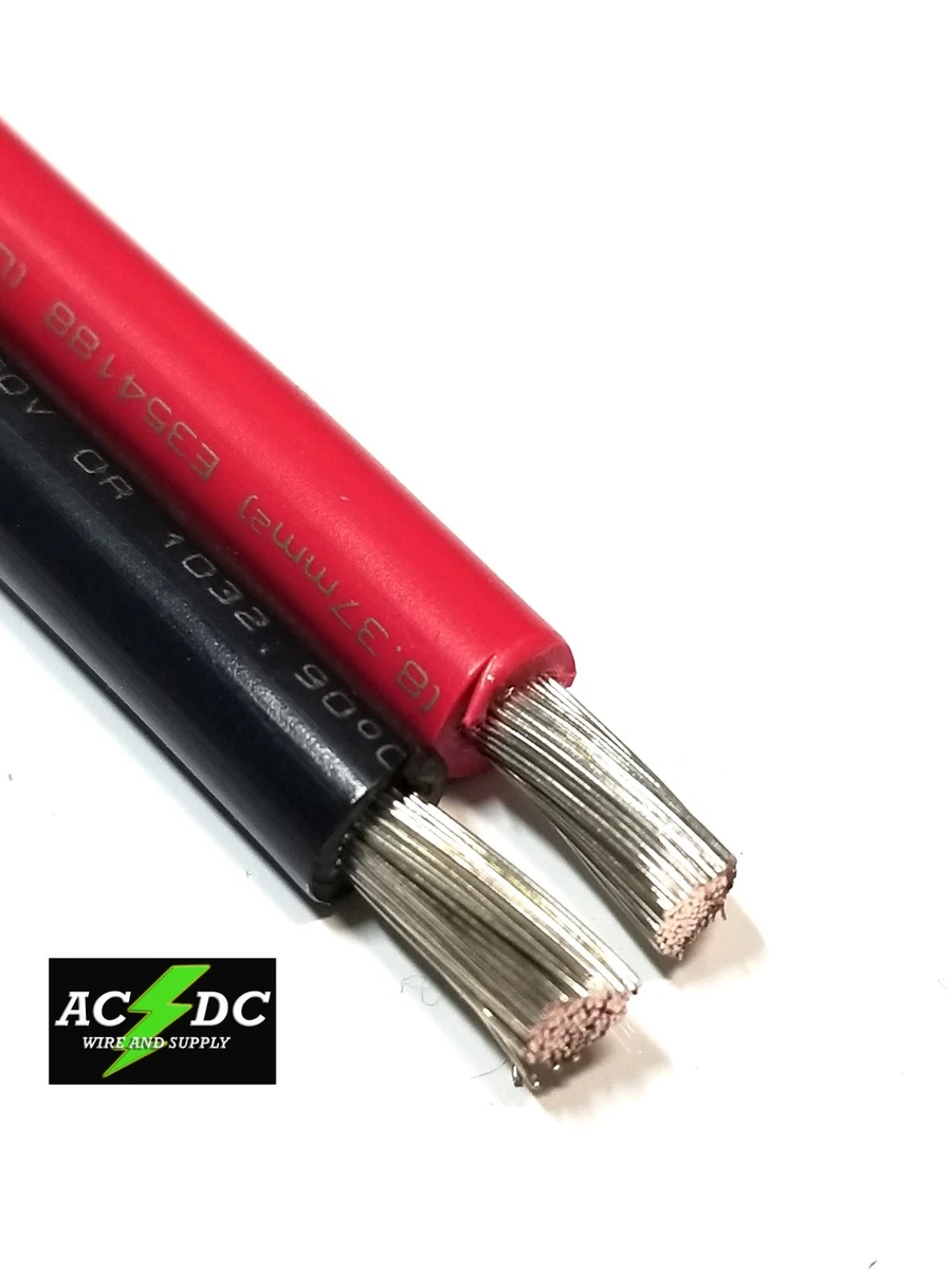 6 Gauge AWG Marine Grade Tinned Copper Battery Cable Black By the