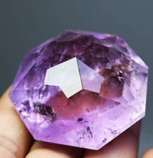 Natural Amethyst Diamond Facets Pyramid Quartz Crystal Point Reiki Healing