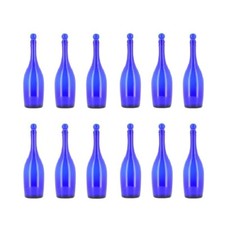 12x Bottiglia in Vetro Blu Elegante per Acqua 750 ml con tappo a pressione