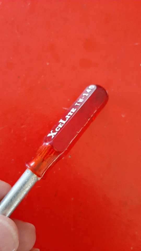 NOS XceLite TW-140 Terminal Wrench Slotted Nut Transistor Radio Driver Red - Image 3 of 4