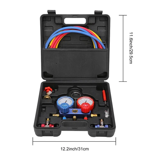 R134a R12 Refrigeration Tools Air Conditioning AC Conditioner Manifold Gauge Kit - Picture 2 of 11