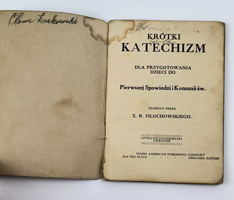 1899 Antique POLISH CHRISTIAN CATECHISM Krotki Katechizm Bible Based Booklet L5 - Image 3 of 4