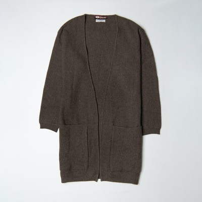 Cardigan lungo in 100% Cashmere 4 fili Gemelli Milano tg M Marrone Made in Italy