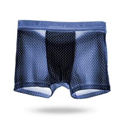 Ice Silk Boxers Hello Mesh Men's Boxer Briefs 4-Pack - Breathable Ice Silk Underwear With Comfort Fit Mesh Underwear Men