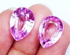 Natural Pink kunzite Loose Gemstone Pair 8 to 10 Ct Certified Pear Cut H324