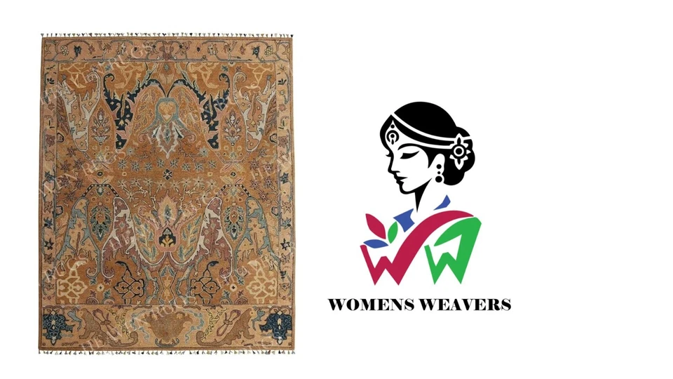 Ikat Brown Handmade Tufted Traditional Woolen  Area Rug  Without Tariff & Duty - Image 2 of 4