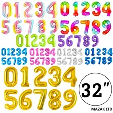 Number Balloons 32" Foil Birthday Party Large Giant Helium Air Decoration