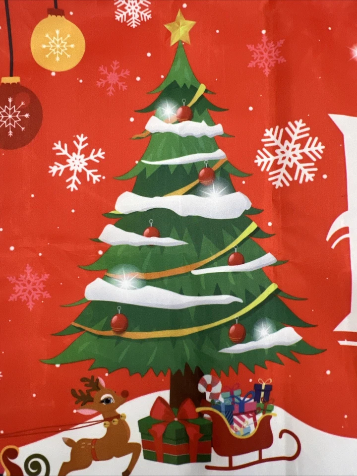 Happy Holidays Banner 97 X 18” Plastic 4 Corner Ties Outdoor/Indoor Very Good - Image 3 of 4