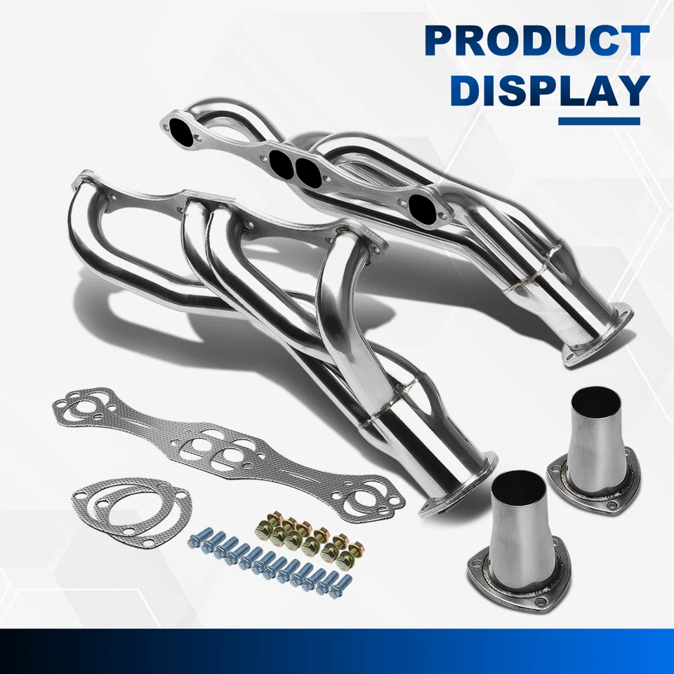 CABEZAL DE ESCAPE INOXIDABLE PARA CHEVY 1974-1992 BLOQUE PEQUEÑO CARROCERÍA A/F/G 265-400 V8 Foto 2 de 4