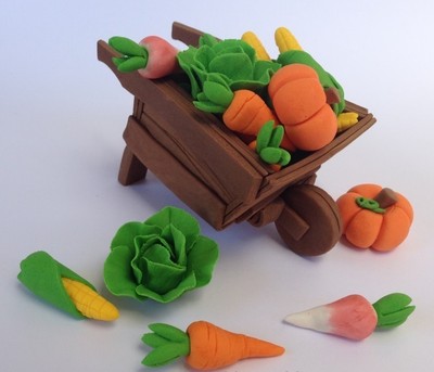 Edible Wheelbarrow Vegetable Peter Rabbit Inspired Cake Topper Decoration Garden Ebay