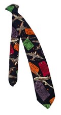Transportation airplanes Tickets Clip-On Neck Tie 14"