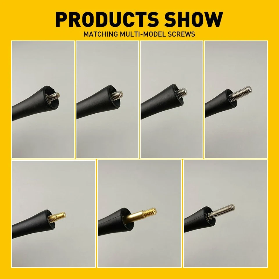 Antena de fibra de carbono negra aluminio corta 9" pulgadas universal para Toyota Foto 4 de 4