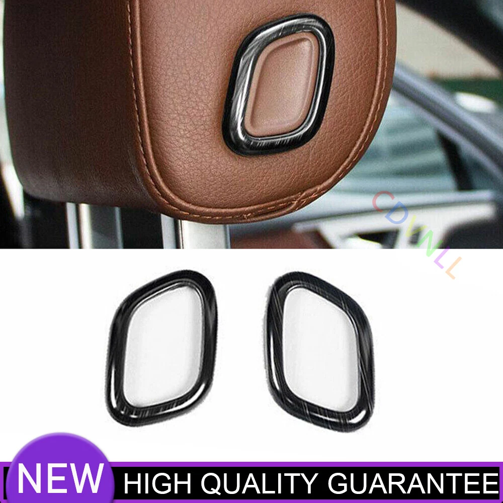 Fit For Audi Q7 2016-2019 Black Titanium Seat Headrest Switch Button Frame Trim