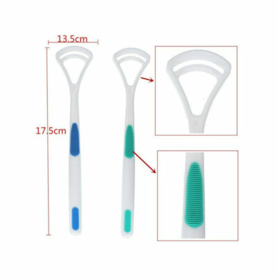 2 Pcs /Set Dental Care Hygiene Mouth Plastic Tongue Cleaner Brush Scraper Tools