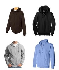 Jerzees Men's Zip Up Hoodie 8oz Black, Blue, Gray, Brown, Size M L XL NEW