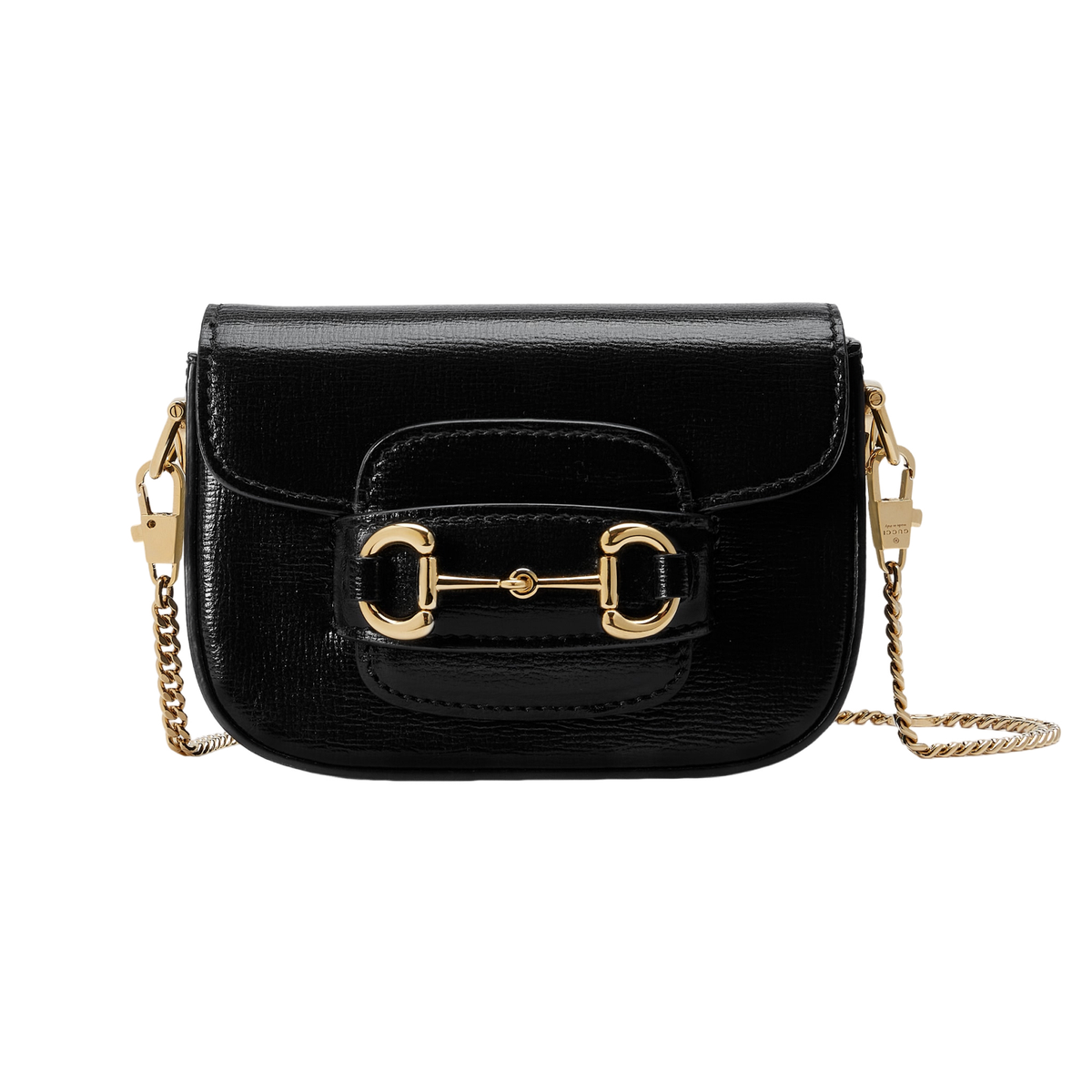 GUCCI Horsebit 1955 Nano $1830 Black Leather Shoulder Bag New