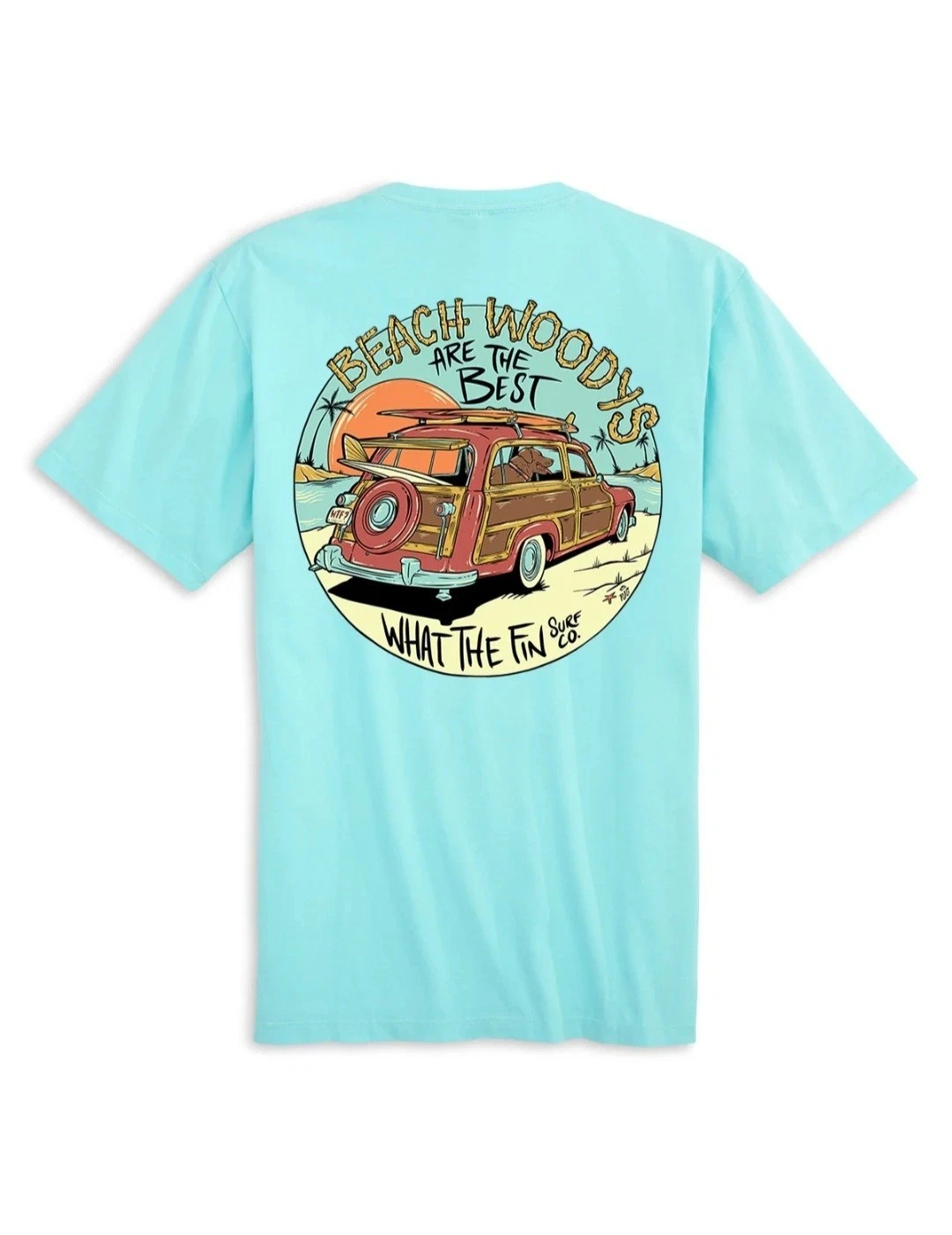 WTF Unisex Beach Woody Surfer Performance Tee 100% Combed Cotton Size M NWT
