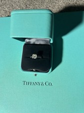 Tiffany & Co. platinum and diamond Tiffany True solitaire ring Size H