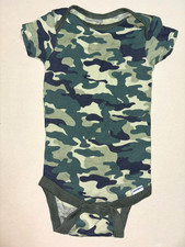 Gerber Original Baby 3-6M Camo Onesie Organic Cotton Short Sleeves Snap Bottom