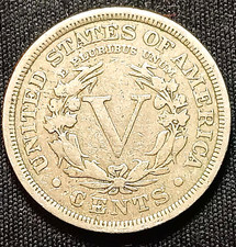 1907 Liberty Head V Roman numeral Nickel 5 cents stars 13 first colonies word