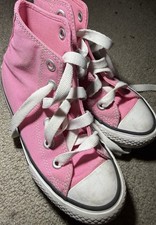 Girl Converse Chuck Taylor All Star High Top Sneakers Pink w/ White Laces Size 1