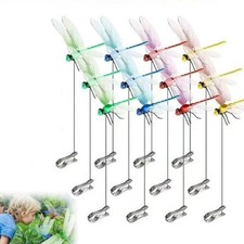 Lifelike 3d Dragonfly Clip Fly Deterrent Bug Repellent Garden Stakes Decor Uk