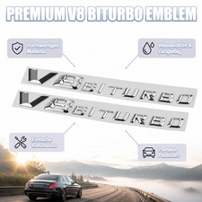 2pcs V8 BITURBO Schriftzug Seite Laufpanel Emblem Aufkleber Für Mercedes Benz 2pcs V8 BITURBO Schriftzug Seite Laufpanel Emblem Aufkleber Für Mercedes Benz