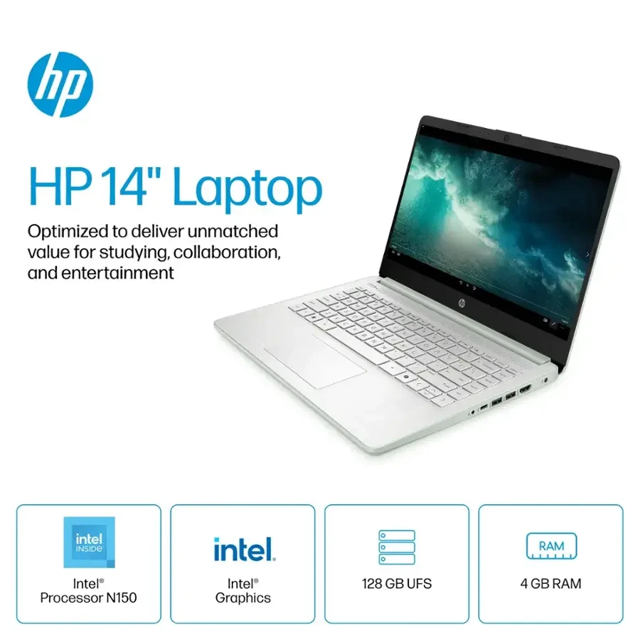 HP Stream 14" Laptop 16GB RAM 128GB UFS Intel Prcessor N150 Office 365 Green - Image 2 of 4