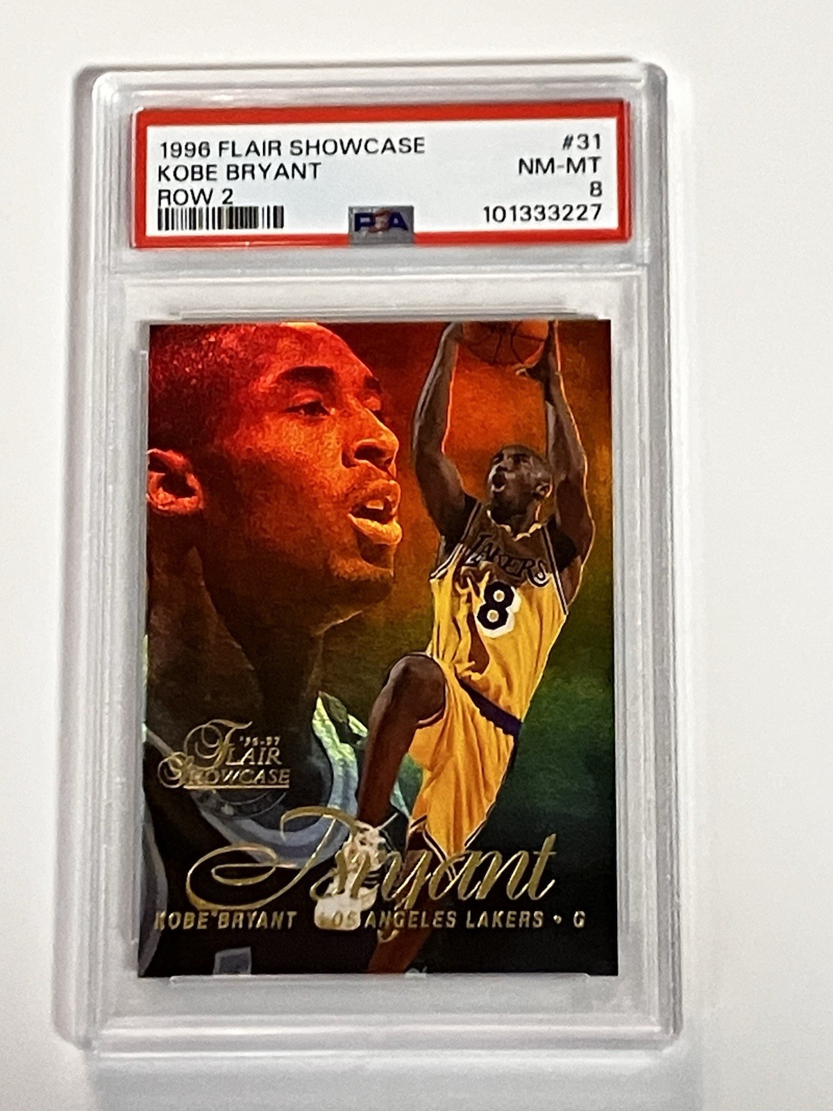1996 Flair Showcase #31 Kobe Bryant Row 2 PSA 8 (Rookie)