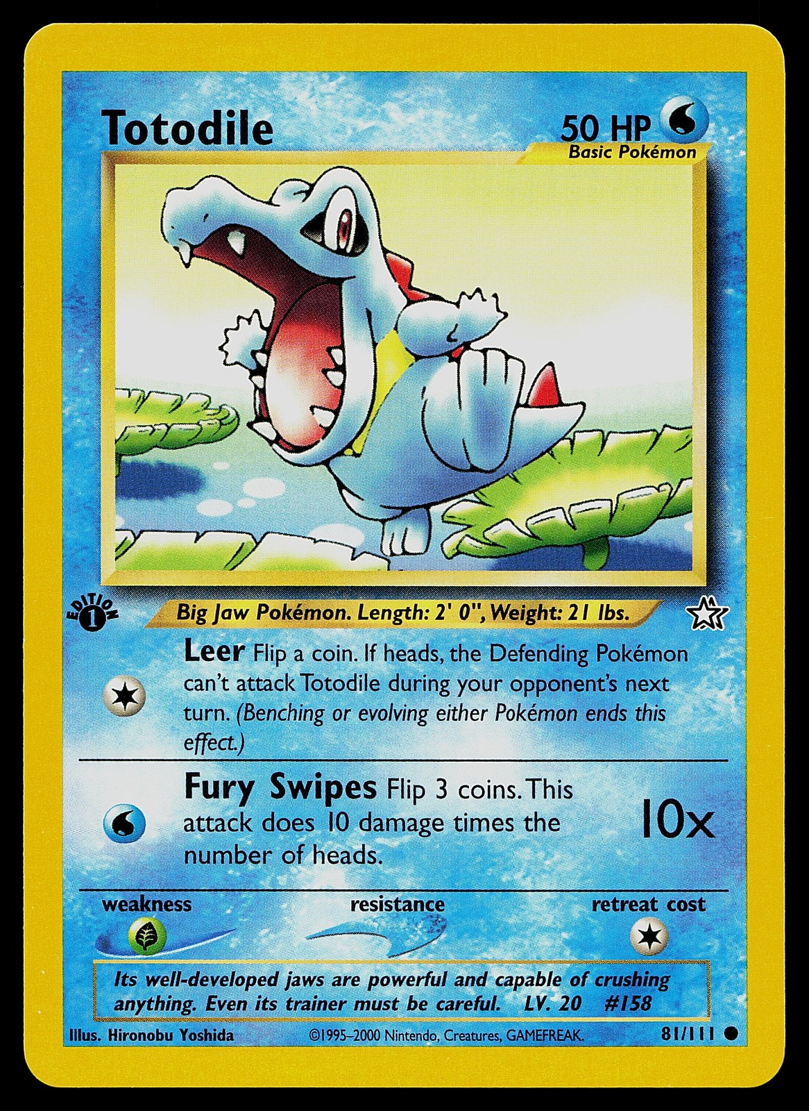 Pokemon Card - Totodile Neo Genesis 1st Edition 81/111 Common