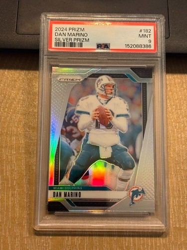 2024 Panini Prizm Dan Marino Silver Prizm Refractor Dolphins #182 PSA 9 Mint