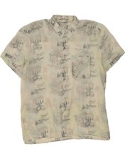 VINTAGE Herren Kurzarm Hemd mit abstraktem Mu...